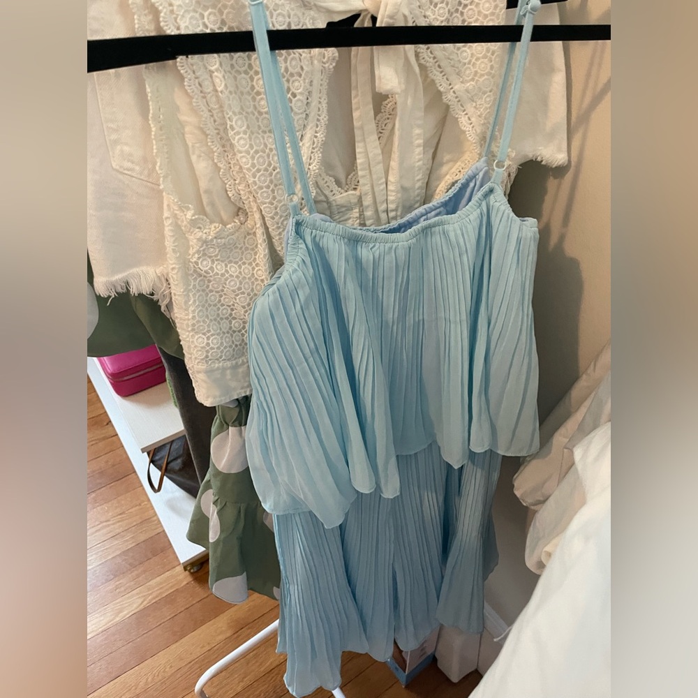 Light Blue Ruffled Romper - Picture 5 of 5